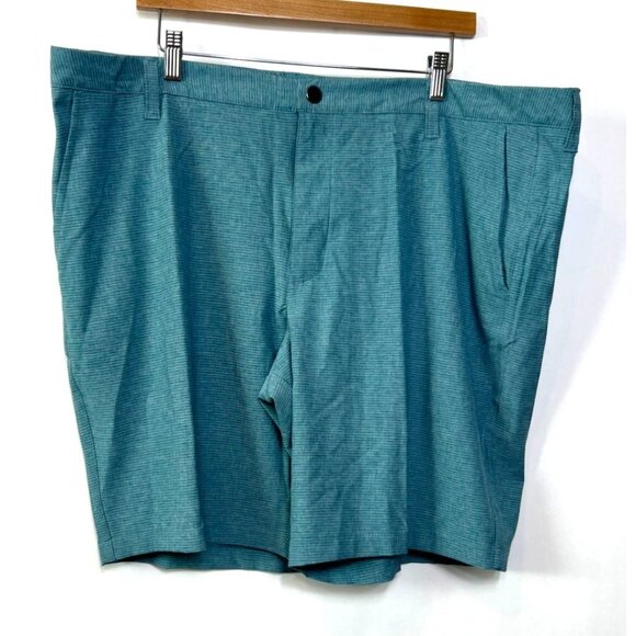 George Flat Front Shorts Blue Green Teal Polyester Spandex Lightweight Size 42 - Picture 2 of 8